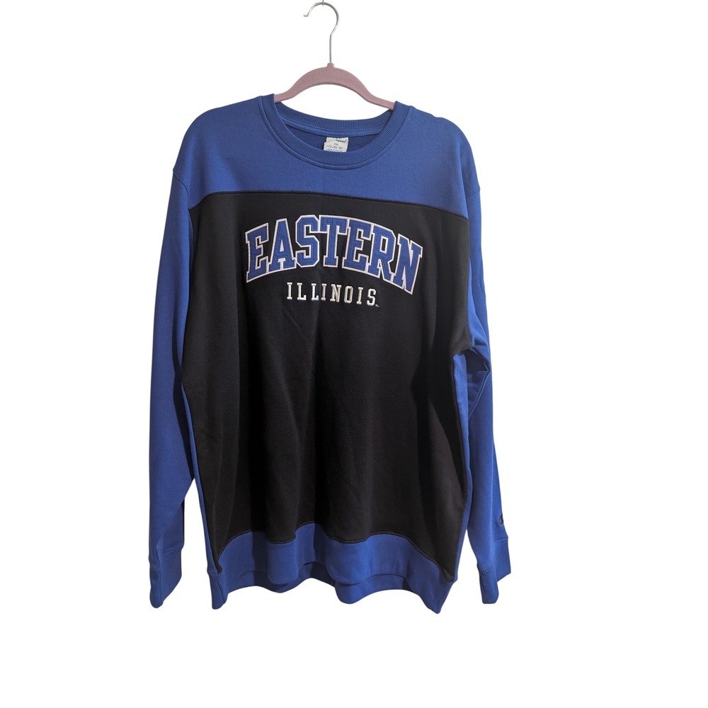 Champion Sweatshirt Mens 2XL Blue Black Eastern Illinois Panthers Colorblock NWT